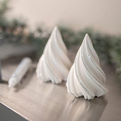 Collage bilde - Resin cast juletrær