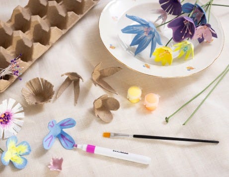 Inspirasjonsbilde - Påskeblomster produseres av eggebrett