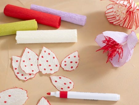 Inspirerende bilde for Crepe-papirteknikker