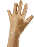 Papir mache hånd