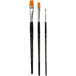 Gold Line pensler, 2+8+12, L: 16,5-19 cm, B: 3-12 mm, flat, 3stk./ 1 pk.