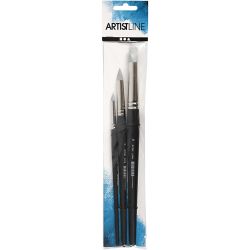 Artist Line, afm 2+6+10, L: 19-25 cm, B: 6+10+15 mm, plat,rond, 3 stuk/ 1 doos