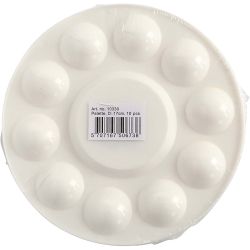 Palett, Rund palett med 11 rom, dia. 17 cm, hvit, 10 stk./ 1 pk.