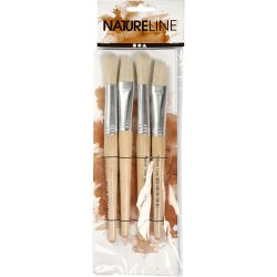 Barnepensler, nr. 15, L: 18,5+19,5 cm, B: 11+17 mm, flat,rund, 4 stk./ 1 pk.