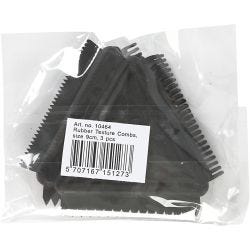 Structuurkam van rubber, afm 9 cm, zwart, 3 stuk/ 1 doos