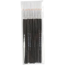 Gold Line pensler, nr. 0, L: 17 cm, B: 1 mm, rund, 12 stk./ 1 pk.
