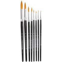 Gold Line pensler, nr. 0+1+2+4+8+12+18+22, L: 16,5-21 cm, B: 1-8 mm, rund, 8 stk./ 1 pk.