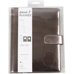 Planner / Bulletjournal, afm 19x23,5x4 cm, ringband, donker metallic grijs, 1 stuk