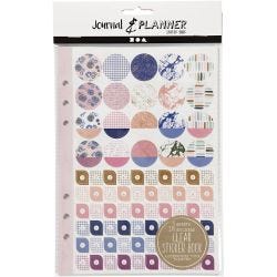 Stickerboek, bloemen, A5, goud, paars, roze, 1 stuk