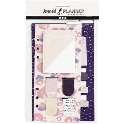 Post-it en boekenlegger set, afm 10,3x22 + 13,8x22 cm, goud, paars, roze, 2 vel/ 1 doos