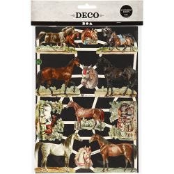 Glansbilder, hester, ark 16,5x23,5 cm, 2 ark/ 1 pk.
