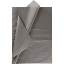 Silkepapir, ark 50x70 cm, 14 g, mørk grå, 10 ark/ 1 pk.