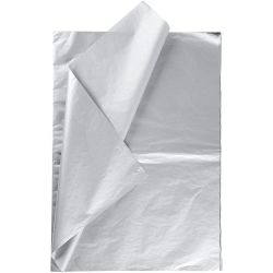 Silkepapir, ark 50x70 cm, 17 g, sølv, 6 ark/ 1 pk.