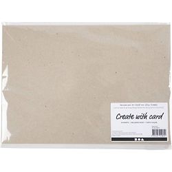 Resirkulert Papp, A4, ark 210x297 mm, 225 g, grå brun, 10 ark/ 1 pk.