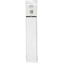 Stjernestrimler, L: 73 cm, B: 25 mm, dia. 11,5 cm, hvit, 100 strimler/ 1 pk.