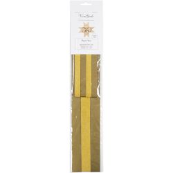 Stjernestrimler, L: 44+78 cm, B: 15+25 mm, dia. 6,5+11,5 cm, glitter,lakk, gull, 40 strimler/ 1 pk.