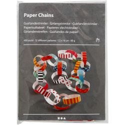 Guirlanderstrimler med print, mønstrete, L: 16 cm, B: 15 mm, 400 stk./ 1 pk.