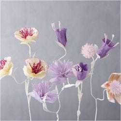 Kreppapir, ark 25x60 cm, Strekk-/krep: 180%, 105 g, pastellfarger, 8 ark/ 1 pk.
