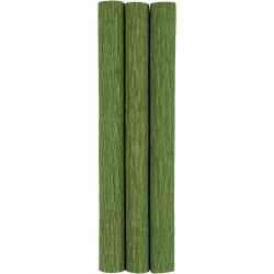 Kreppapir, ark 25x60 cm, Strekk-/krep: 180%, 105 g, løvgrønn, 3ark/ 1 pk.