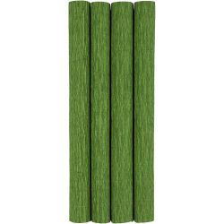 Kreppapir, ark 25x60 cm, Strekk-/krep: 180%, 105 g, løvgrønn, 4ark/ 1 pk.