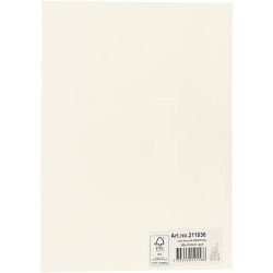 Kartong, A4, ark 210x297 mm, 180 g, råhvit, 20 ark/ 1 pk.