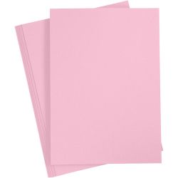 Kartong, A4, ark 210x297 mm, 180 g, lys pink, 20 ark/ 1 pk.