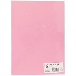 Kartong, A4, ark 210x297 mm, 180 g, lys pink, 20 ark/ 1 pk.