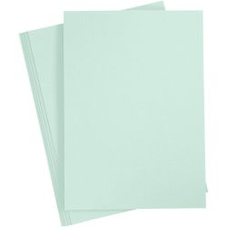Kartong, A4, ark 210x297 mm, 210 g, pastellgrønn, 10 ark/ 1 pk.