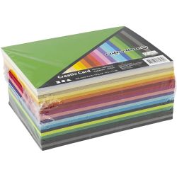 Creativ Kartong, A6, ark 105x148 mm, 180 g, ass. farger, 300 ass. ark/ 1 pk.