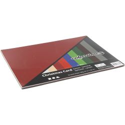 Julekartong, A4, ark 210x297 mm, 180 g, ass. farger, 30 ass. ark/ 1 pk.