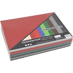 Julekartong, A4, ark 210x297 mm, 180 g, ass. farger, 300 ass. ark/ 1 pk.