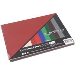Julekartong, A5, ark 150x210 mm, 180 g, ass. farger, 60 ass. ark/ 1 pk.