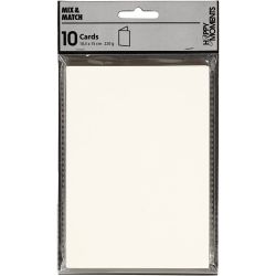 Kort, kort str. 10,5x15 cm, 220 g, råhvit, 10 stk./ 1 pk.