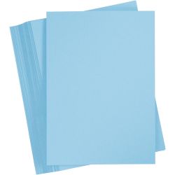 Kartong, A4, ark 210x297 mm, 180 g, lys blå, 100 ark/ 1 pk.