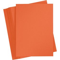 Kartong, A4, ark 210x297 mm, 180 g, orange, 100 ark/ 1 pk.
