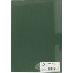 Kartong, A4, ark 210x297 mm, 180 g, mørk grønn, 100 ark/ 1 pk.
