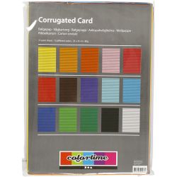 Bølgepapp, ark 25x35 cm, 80 g, 15 ass. ark/ 1 pk.