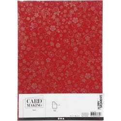 Papir, A4, ark 210x297 mm, 80 g, rød, 20 ark/ 1 pk.