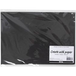 Kraftpapir, A4, ark 210x297 mm, 100 g, svart, 20 ark/ 1 pk.