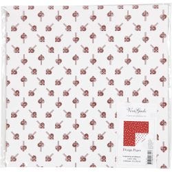 Designpapir, flettehjerter & iskrystaller, ark 30,5x30,5 cm, 180 g, 3 ark/ 1 pk.