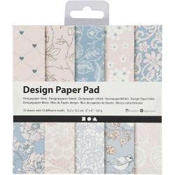 Designpapir i blokk, 120 g, rosa, 50 ark/ 1 pk.
