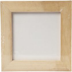 Maleplate med ramme, str. 15x15x0,3 cm, hvit, 1 stk.