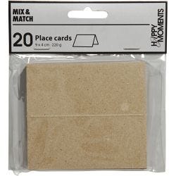 Bordkort, str. 9x4 cm, 220 g, natur, 20 stk./ 1 pk.