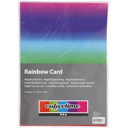 Regnbuekartong, A4, ark 210x297 mm, 180 g, 10 ark/ 1 pk.