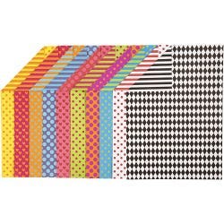 Mønstrete Kartong, A4, ark 210x297 mm, 250 g, ass. farger, 200 ass. ark/ 1 pk.