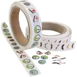 Klistremerkeøyne, Øyne/mustasje, dia. 17 mm, 2000 stk./ 1 pk.