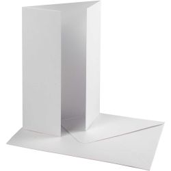 Perlemorskort med konvolutt, kort str. 10,5x15 cm, konvolutt str. 11,5x16,5 cm, 230+120 g, hvit, 10 sett/ 1 pk.