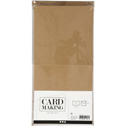 Kort og konvolutter, kort str. 15x15 cm, konvolutt str. 16x16 cm, 120+240 g, natur, 50 sett/ 1 pk.