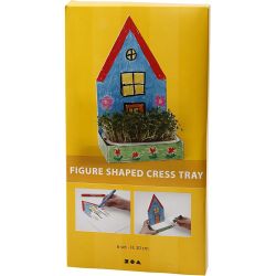 Karsebrettfigurer, hus, H: 20 cm, hvit, 6 sett/ 1 pk.