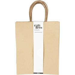 Papirpose, H: 33 cm, B: 26x13 cm, 125 g, brun, 10 stk./ 1 pk.